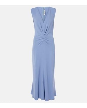 Victoria Beckham Gathered Midi Dress - Blue
