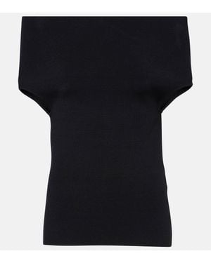 TOTEME Knitted Off-Shoulder Top - Black