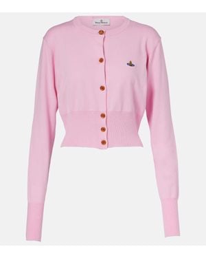 Vivienne Westwood Orb Cotton And Cashmere Cardigan - Pink