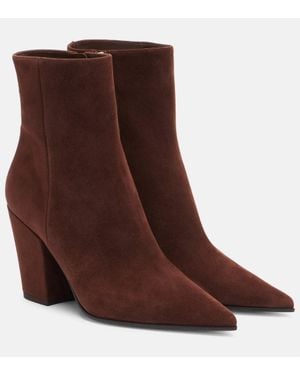 Gianvito Rossi Ankle Boots Keinna 85 Aus Veloursleder - Braun
