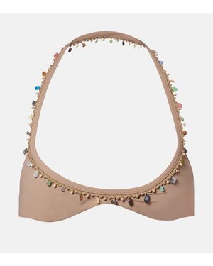 Christopher Esber Verziertes Bikini-Oberteil Beach Quartz Minuscule - Natur