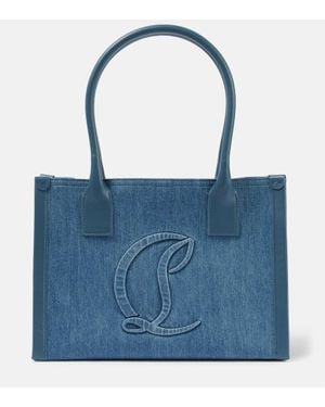 Christian Louboutin Tote By My Side E/W Large Aus Denim - Blau