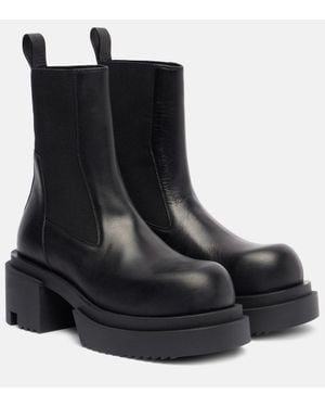 Rick Owens Beatle Leather Platform Chelsea Boots - Black