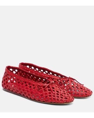 Le Monde Beryl Bailarinas Regency De Piel Trenzada - Rojo