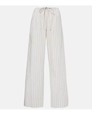 The Row Hypnosta Cotton Poplin Wide-Leg Trousers - White