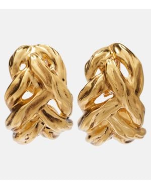 Saint Laurent Wheat Chain Clip-On Earrings - Metallic