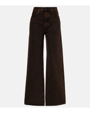 FRAME High-Rise Wide-Leg Jeans Collegiate - Schwarz
