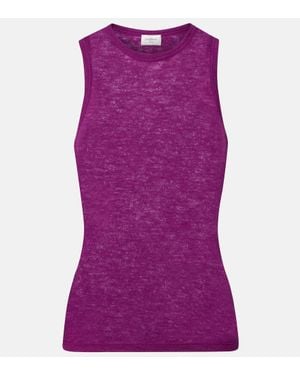 Saint Laurent Top Aus Kaschmir Und Seide - Lila