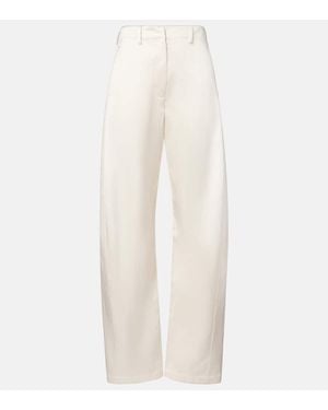 Magda Butrym Cotton-Blend Barrel Pants - White