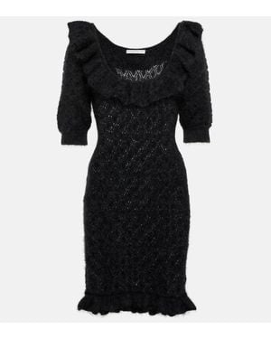 Alessandra Rich Abito Con Ruches - Nero