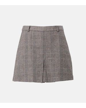 Self-Portrait Skort Aus Baumwolle Und Leinen - Grau