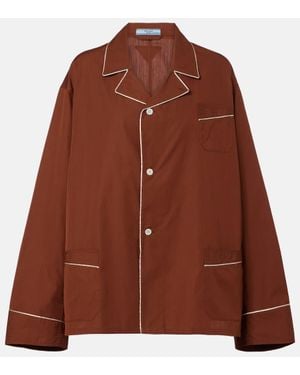 Prada Oversize-Hemd Aus Baumwolle - Braun