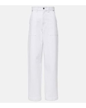 KHAITE Jeans Barrel Hewitt De Tiro Alto - Blanco