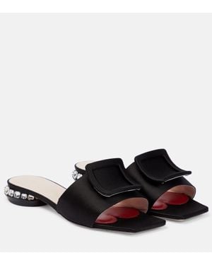 Roger Vivier Mules Strass Heel - Nero