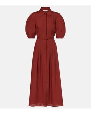 Gabriela Hearst Hemdblusenkleid Maude Aus Leinen - Rot