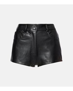 Norma Kamali Short A Taille Haute En Cuir Synthetique - Noir