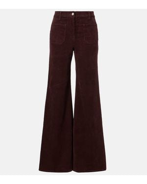 Nili Lotan Pantalon Ample Florence En Velours Cotele - Marron