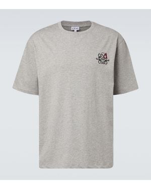 Loewe X Louis Wain Camiseta De Jersey De Algodon Con Anagrama - Gris