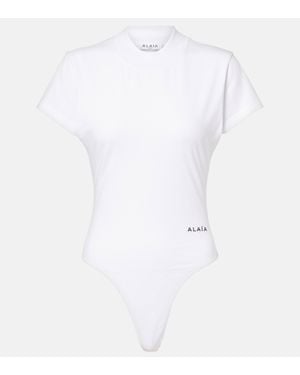 Alaïa Cotton Jersey Bodysuit - White