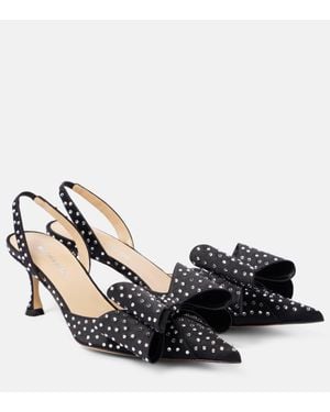 Mach & Mach Le Cadeau 65 Embellished Slingback Court Shoes - Black