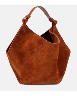 KHAITE Tote Lotus Mini Aus Veloursleder - Braun