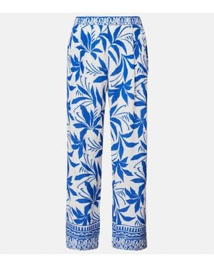 Velvet Pantaloni A Palazzo Claudia Con Stampa - Blu