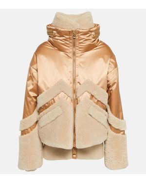 Bogner Milia Shearling-Paneled Down Ski Jacket - Natural