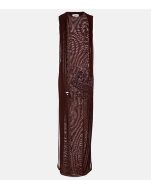 Jean Paul Gaultier Sequined Tulle Maxi Dress - Purple
