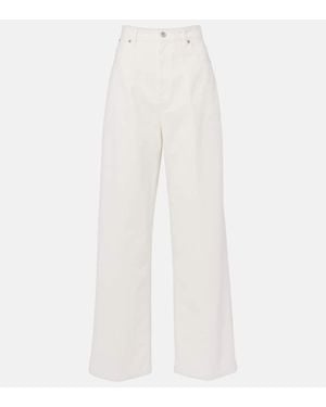 Victoria Beckham Jeans A Gamba Larga A Vita Alta - Bianco