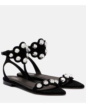 Isabel Marant Aselda Studded Suede Sandals - Black