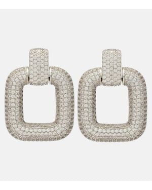Self-Portrait Crystal-Embellished Drop Earrings - Metallic