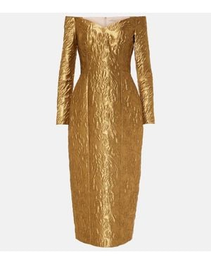 Emilia Wickstead Midikleid Burleigh Aus Jacquard - Mettallic