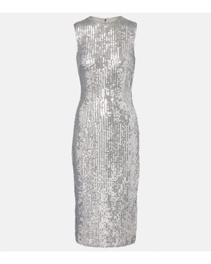 Dolce & Gabbana Sequined Midi Dress - Gray