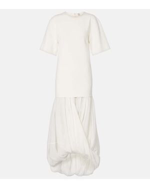 TOTEME Midikleid Cocoon Aus Jersey - Weiß