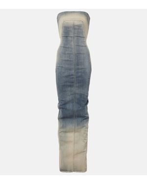 Rick Owens Bustier-Kleid Aus Denim - Blau