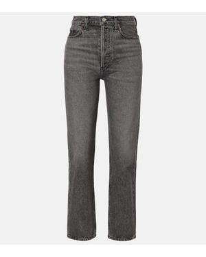 Agolde Jean Droit '90S Pinch Waist Crop A Taille Haute - Gris
