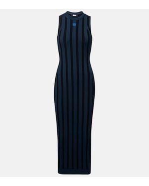 Loewe Maxikleid Anagram Aus Rippstrick - Blau