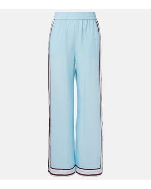Jonathan Simkhai Orissa Striped Straight Trousers - Blue