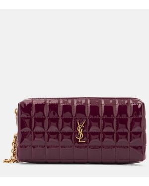 Saint Laurent Pouch Cassandre De Piel Sintetica Matelasse - Morado