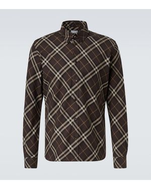 Burberry Check Cotton Shirt - Black