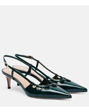 Gianvito Rossi Salones Destalonados Eloise 55 De Charol - Verde