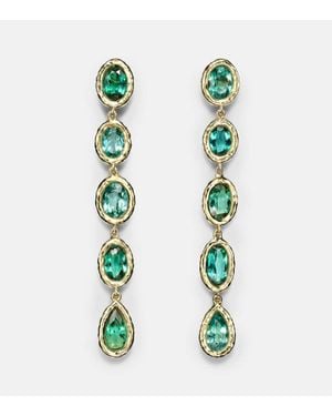 Octavia Elizabeth Mix And Match 18Kt Drop Earrings With Tourmalines - Green