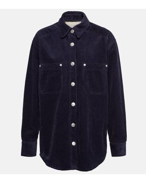 Isabel Marant Randal Cotton And Linen Corduroy Shirt - Blue