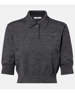 Givenchy Polo Cropped De Lana Y Alpaca - Gris