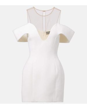David Koma Off-Shoulder-Minikleid Aus Wolle - Weiß