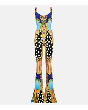 Versace Medusa Palm Springs Flared Jumpsuit - Blue