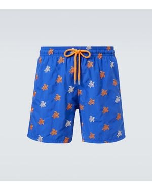 Vilebrequin Mistral Embroidered Swim Trunks - Blue