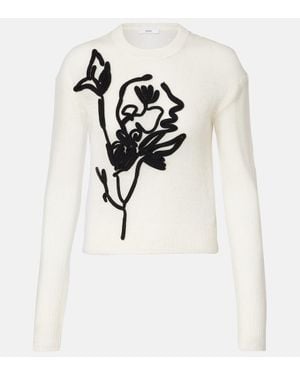 Erdem Bestickter Pullover Aus Einem Alpakawollgemisch - Weiß