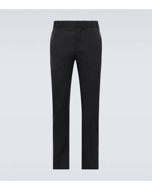 Alexander McQueen Wool Slim Trousers - Black