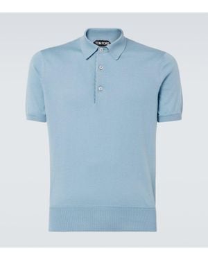 Tom Ford Polohemd Aus Baumwoll-Jersey - Blau